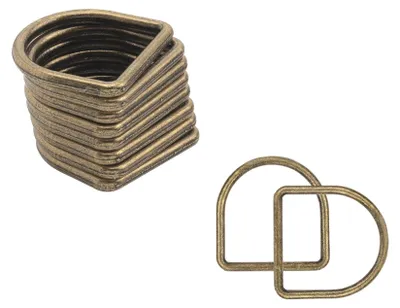 D-Ringe, geschweißt, Metall, 20 mm, Bronze, 10 Stück