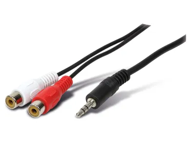 Obrázek produktu pro LogiLink 1x3.5mm - 2xRCA, 0.2m, 3.5mm, Samec, 2 x RCA, Samice, 0,2 m, Černá