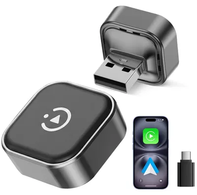 Drahtloser CarPlay & Android Auto Adapter, Mini USB-A/C, WiFi 6