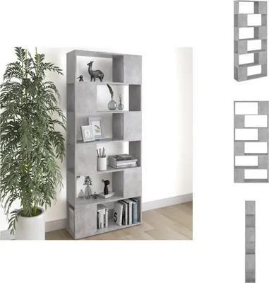 Produktbild von vidaXL Bücherregal Raumteiler Betongrau 80x24x186 cm Holzwerkstoff -  Bücherregale & Bücherschränke
