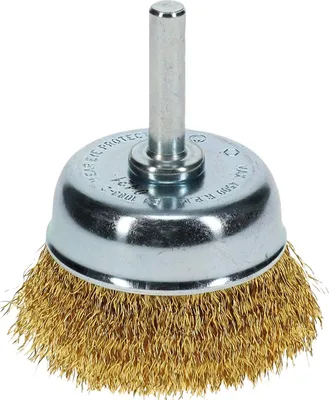Immagine prodotto di Spazzola metallica Osborn per trapano ø 50 mm Accessorio per spazzola metallica per aree difficili da raggiungere Spazzola rotonda con albero, ottone ondulato