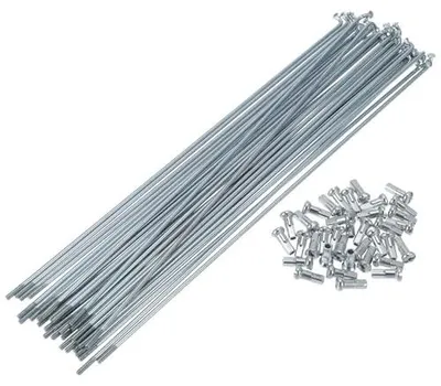Zdjęcie produktu dla Szprychy rowerowe srebrne stal ocynkowana 243 mm zestaw 36 szt.