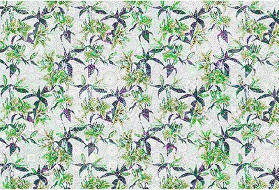 Produktbild von Tadessi Fototapete | Blumen | 4.00 m x 2.70 m | Grün | Blau | Wandbild | Digitaldruck