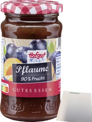 Produktbild von Hofgut Pflaumenmus Fruchtaufstrich (250g Glas) + usy Block