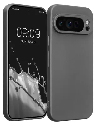 Produktbild von kwmobile Handyhülle für Google Pixel 9 Pro Hülle - weiche Silikon Case metallisch schimmernd - Schutzhülle Cover - Metallic Grau