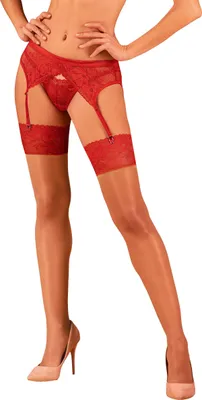 Image de Obsessive - Bas Lacelove avec dentelle - Rouge