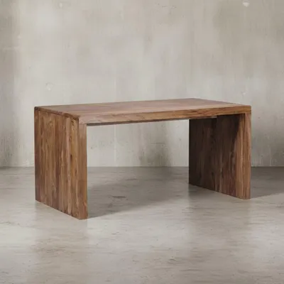 Schreibtisch TEKO_ Massivholz Sheesham_ 160x80 cm_ Stauraum_ abgerundete Ecken_ stabil - KADIMA DESIGN_Farbe_ Braun_ Größe_ 140x80x76 cm_#sku_BARWL1.383#