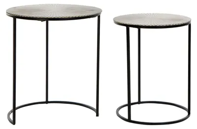 Produktbild von Set aus 2 Tischen, Aluminium, mehrfarbig, 49 x 49 x 58 cm