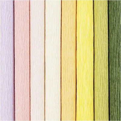 Immagine prodotto di Carta crespa pastello, 25 x 60 cm, 8 colori, 8 fogli