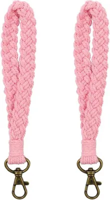 Productafbeelding van Famanu sleutelhanger, macramé armband, sleutelband - set van 2, boho-stijl
