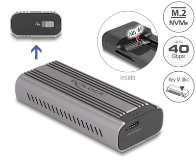 Image de DELOCK USB Type-C 40 Gbps Gehäuse für 1 x M.2 NVMe PCIe SSD
