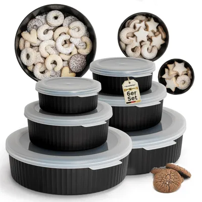 Produktbild von Vorratsdosen rund 6er Set (Groß, mittel, klein),