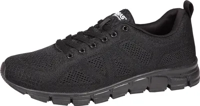 A single black sneaker shown from a side-angle on a white background.