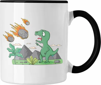 Produktbild von Trendation - Dinosaurier Tasse Grafik Geschenk Lustig (Schwarz)