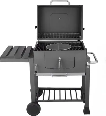 Immagine prodotto di Carrello per barbecue Tavien - Griglia a carbone XXL - Affumicatore BBQ - Con ruote e maniglia in acciaio inox - Perfetto per patio, giardino e cortile