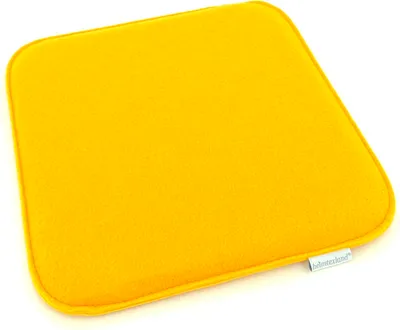Produktbild von heimtexland ® Sitzkissen Set Filz Stuhlkissen Stuhlauflage Filzkissen Stuhl Polster Kissen Typ631 4er Set 35 x 35 cm Eckig Gelb