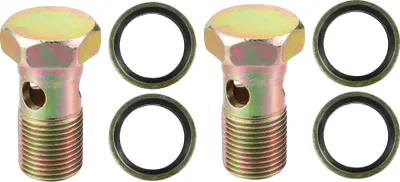 Image de Vis creuse à trois trous pour moto, universelle M18x1.5, longueur de 44 mm, avec rondelles - Lot de 6, couleur bronze