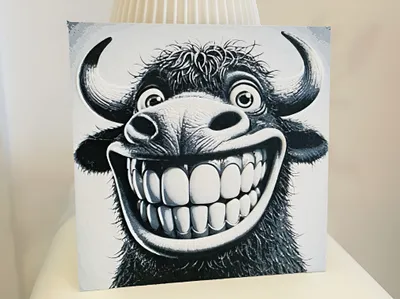 Produktbild von Bulle Smile – Klein 15x10cm