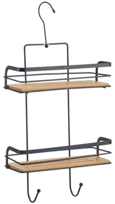 Produktbild von MSV Duschstander hangend - 2-lagig - Bambusholz - Metall - 49 cm