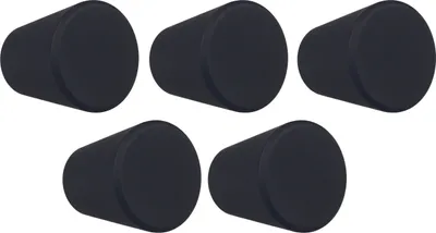 Immagine prodotto di Natural Goods Berlin maniglie per mobili rotonde KEGEL, pomelli per mobili con ⌀25mm, pomelli per armadi adatti a spessori di ante di 15-22mm, maniglie per armadi da cucina, cassettiere, credenze ecc., nero, 5 pezzi