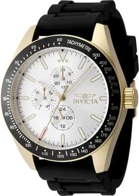 Produktbild von Invicta Aviator 48857 Herren Uhr - Quartz Bewegung - Edelstahl mit Silbernem Zifferblatt - 45 mm