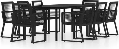 Produktbild von 9-tlg. Garten-Essgruppe Schwarz