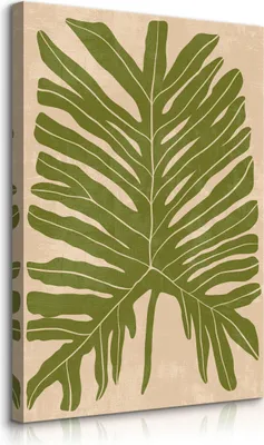 Produktbild von Muralo Leinwandbild Canvas für Esszimmer tropische BLATT Pflanze Natur Boho Stil Br. 20cm x Hö. 30cm