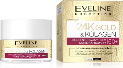 Produktbild von Eveline Cosmetics 24K Gold & Kollagen Intensiv-Reparaturcreme 60+, 50 ml