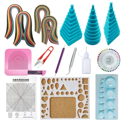 Quilling-Bastelset: 880 Papierstreifen, 12 Werkzeuge, 36 Farben
