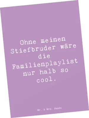 Produktbild von Mr. & Mrs. Panda Fotokarte Spruch Cooler Stiefbruder - Lavendeltraum - Geschenk, Postkarten, Musik, Familiengeschenke, Persönliche Geschenke, Grußkarte, Familie, Einfluss
