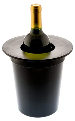 Flaschenkühler schwarz für 1 Flasche Wein oder Champagner mit Kühlgel