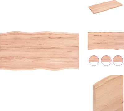 Image de vidaXL Plateau de table 100x50x2 cm Chêne massif traité bord d'arbre - Plateaux de table