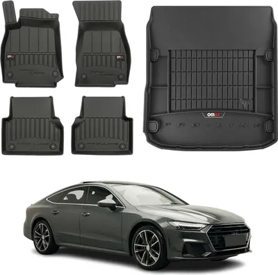 Produktbild von OMAC Fußmatten & Kofferraumwanne Set für Audi A7 C8 2018-2025 Gummi Schwarz 5x