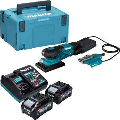 Produktbild von Makita BO 005 CGM201 Akku Schwingschleifer 40 V max. 80 x 130 mm 3,0 mm Hub Brushless + 2x Akku 4,0 Ah + Ladegerät + Makpac