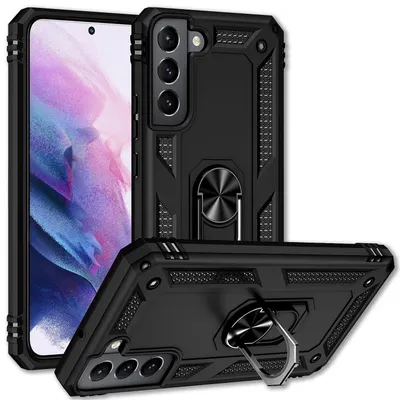 Zdjęcie produktu dla Wojskowe etui pierścieniowe NALIA do Samsunga Galaxy S22 Plus, wyjątkowo odporne na wstrząsy, wytrzymałe, pierścień 360° do podstawki, czarne