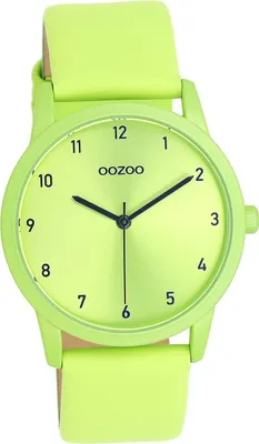 Produktbild von Oozoo Leder Damen Uhr Analog Quarzuhr Armband grün Timepieces D2UOC11165