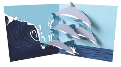 Produktbild von Pop-up Grußkarte mit 3D-Delfin-Motiv