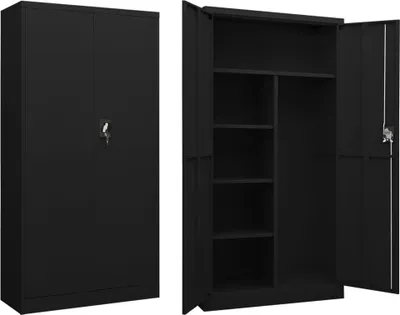 Image de Armoire à casiers Noir 90x40x180 cm Acier