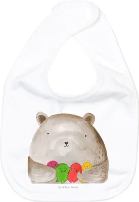 Produktbild von Mr. & Mrs. Panda Lätzchen Bär Gefühl - Weiß - Geschenk, Durchgedreht, Babylätzchen, Verrückt, Schlabberlatz, Für Babys, Teddy, Sabberlätzchen, Sabber, Wahnsinn