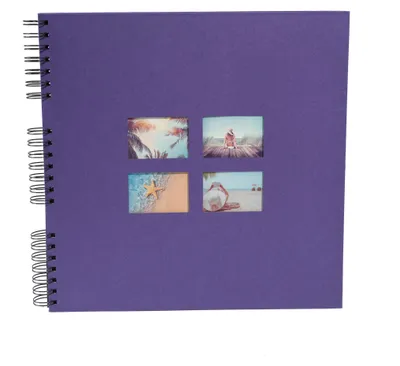 Produktbild von Exacompta 15118E Spiralfotoalbum MILANO 32x32 cm, 60 schwarze Seiten - Violett