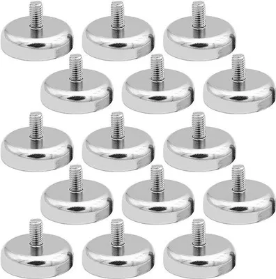 Produktbild von Runde Neodym-Magnete Ø 20 mm mit M4-Gewinde, 14 kg Haltekraft, extra stark