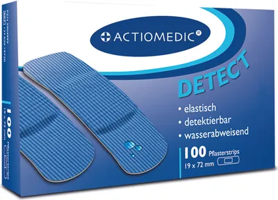 Produktbild von Actiomedic® DETECT Pflasterstrips, wasserabweisend Maße: 19 x 72 mm  Größe