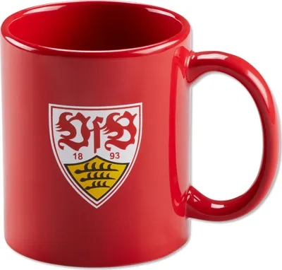 Zdjęcie produktu dla Kubek VfB Stuttgart Retro Relief czerwony ceramiczny z herbem i napisem ok. 300 ml