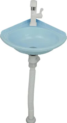 Immagine prodotto di Lavabo angolare, installazione senza forature, acrilico leggero, blu