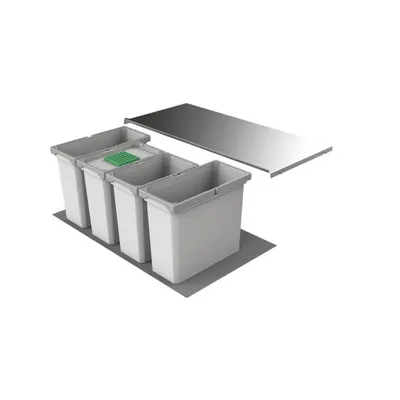 Immagine prodotto di Naber Cox® Box 2T 900-4. cestino per rifiuti, con coperchio organico, grigio chiaro. - Cestino per rifiuti