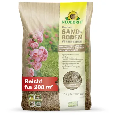Produktbild von Neudorff Bentonit  SandbodenVerbesserer 10kg für 200 m² Tonmineral gekörnt, für Rasenflächen, Strauchbeete, Kompost