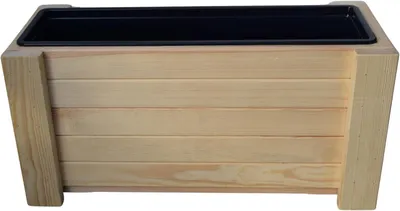Produktbild von TIMBERMIK Pflanzkübel Holz Rechteckig 52,5x30x25 cm – Blumenkasten für Garten, Balkon & Terrasse, Außen & Innen, Naturholz