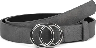 Produktbild von styleBREAKER Damen Gürtel mit glänzender Ringschnalle | verstellbarer Hüft- & Taillengürtel in Unifarbe | modischer Synthetik Gürtel 3 cm breit