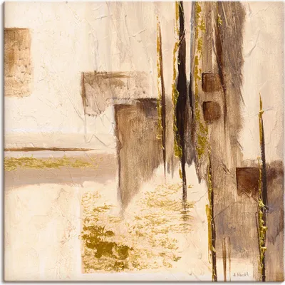 Produktbild von ARTland Leinwandbild Goldene Silhouette I Größe: 50x50 cm