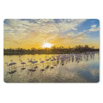 Produktbild von MuchoWow® Mauspad Mousepad Flamingos in der Camargue bei Sonnenuntergang 27x18 cm - Mousepads - Maus Mat - Pad - Mausunterlage - Büroartikel - Desk Matten